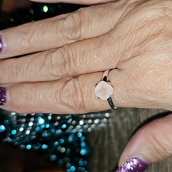 Faceted morganite ring size 8.5  Sterling Silver - Picture 5 of 11